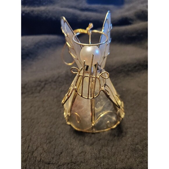 Vintage Capiz Shell Musician Angels Christmas Ornaments 3pc Set - RH#43 - Picture 8 of 16